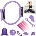 Home Pilates Kit for Women， Pilates Essentials Kit for Women，Pilates Equipment，14 Inch Fitness Circle, 9 Inch Yoga Ball 5 Resistance Bands for Beginners Home Workouts