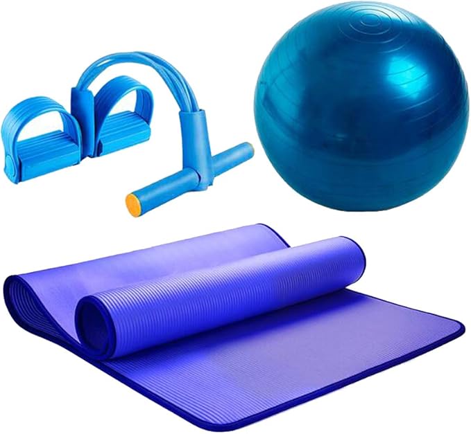 Thickened Explosion-Proof Yoga Ball Edging Yoga mat Set, Yoga Starter kit, Non-Slip Fitness mat, Eight-Piece Suit, Yoga Exercise Professional Set