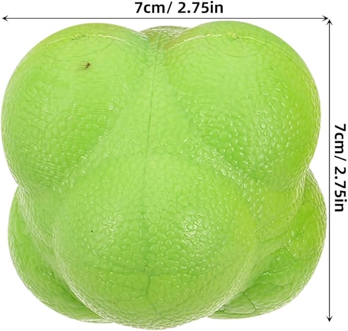 BESPORTBLE 5pcs Hexagon Rubber Reaction Balls for Speed and Agility Training, Hand Eye Coordination Improvement, Large Size Set for Sports Exercise and Reflex Enhancement