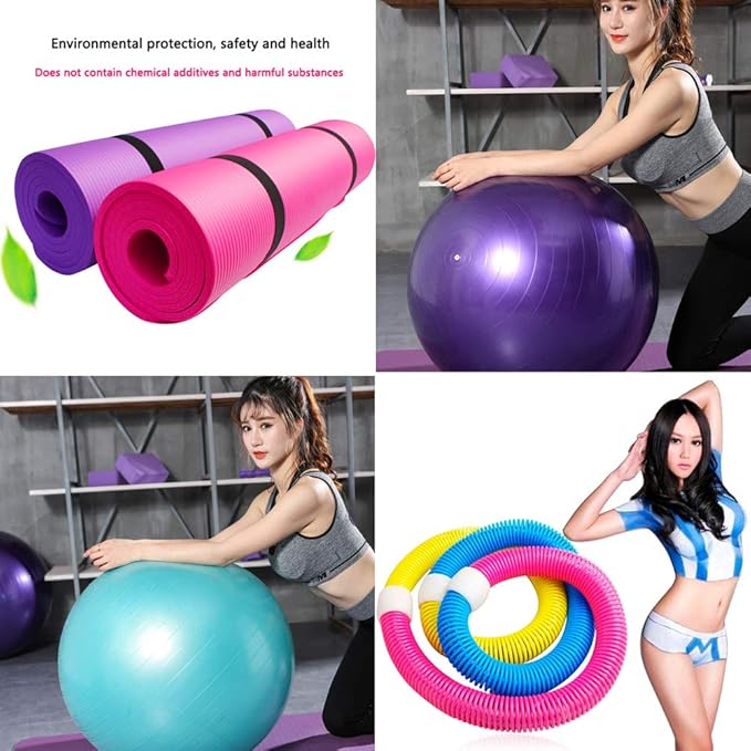 Thickened Explosion-Proof Yoga Ball Edging Yoga mat Set, Yoga Starter kit, Non-Slip Fitness mat, Eight-Piece Suit, Yoga Exercise Professional Set