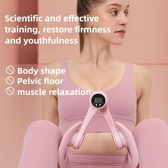 360° Thigh Master & Pelvic Floor Exerciser for Women - Leg Toner with Adjustable Resistance, Home Workout Equipment (Pink - Count)