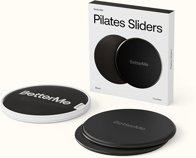 BetterMe Pilates Sliders – Dual-Sided Exercise Sliders for Core Training – Compact Workout Gliders for Home Fitness, Abs & Full Body Workouts