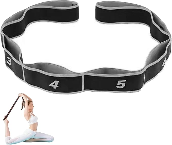 Fitness Resistance Bands for Stretching and Yoga, Number Stretch Resistance Band with Clear Markings, 8/10/12 Section Stretch Band for Fitness, Pilates, Dance, Full Body Workout