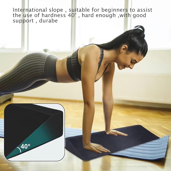 Stretch Slant Board Yoga Wedge Block EVA Foam Squat Wedge Block Home Gym Leg Workout Wedges Fitness Accessories Blue
