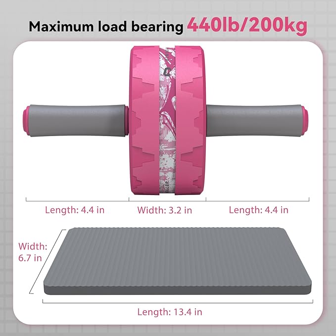 VINSGUIR Ab Roller Wheel, Abs & Core Workout Equipment for Home Gym with Knee Pad Accessories, Abdominal Wheel for Full-body Strength Training