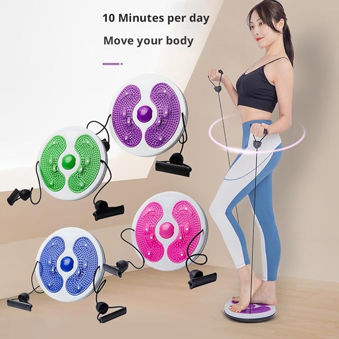 Waist Twister Machine Exercise,2026 New Ab Twist Waist Disc Board,ABS Waist Trainer Twisting Disc with Handles & Massage Foot Sole,Weight Loss Foot Massage Plate for Slimming WaistArms Hips and Thighs