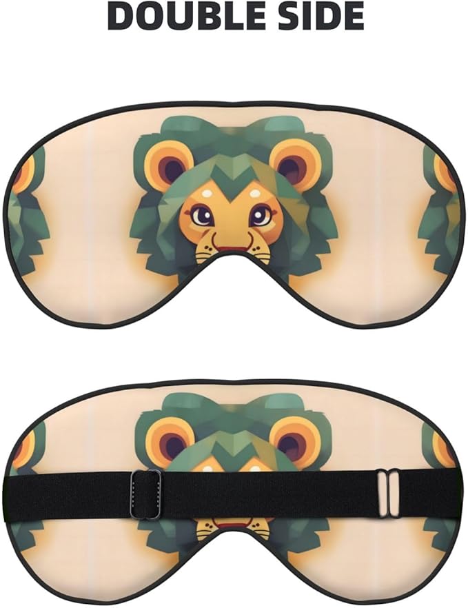 Cartoon Lion Head-Mounted Double-Sided Light-Blocking Sleeping Eye mask to Protect Eyes and Relieve Eye Fatigue