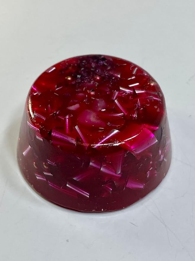 2 Transparent Red Small Tower Buster Crystal Orgone Generator Energy Accumulator 528Hz/7.83Hz/Advance Harmonics Many Beautiful Ingredients and Colors!! (Transparent Red)
