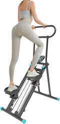 Foldable Stair Stepper Machine with LCD Display, 300lbs Vertical Climber for Home Gym, Adjustable Height Cardio Workout Equipment for Adults, Weight Loss