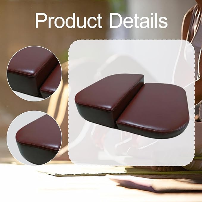 Folding Meditation Bench Prayer Kneeler Stool Comfortable PU Leather Portable 18.90x11.02 inch for Adults Home Yoga