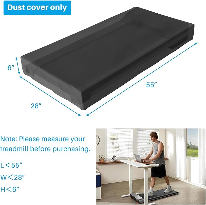 Walking Pad Cover Waterproof Outdoor, Under Desk Treadmill Cover indoor- Folding Treadmill and Office Under Desk Smart Walking Running Machine (55"L x 28"W x 6"H)