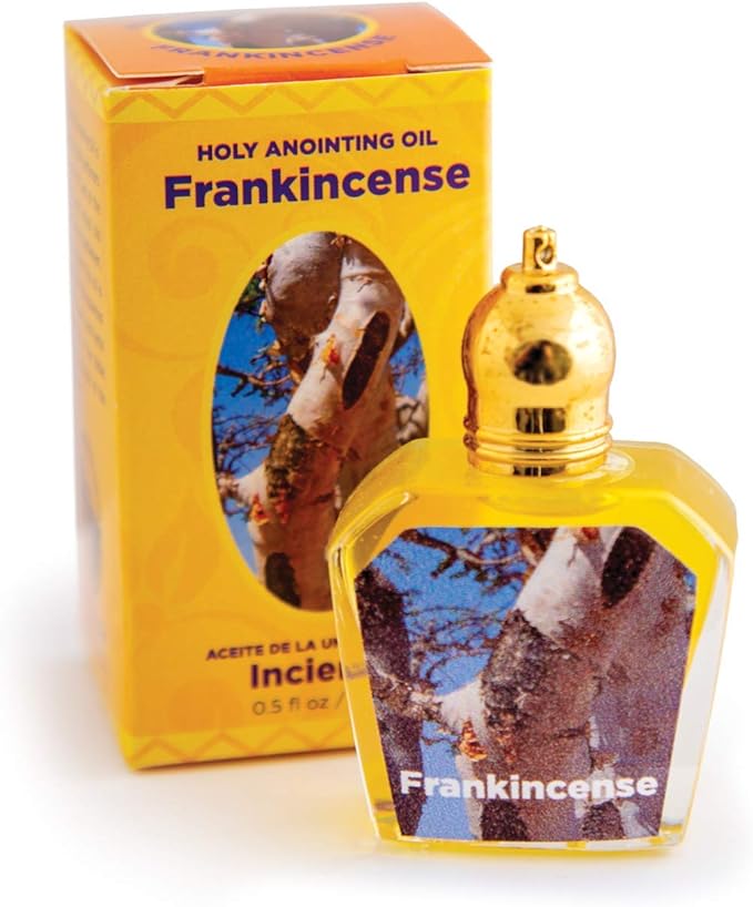 Frankincense Holy Land Anointing Oil from Israel, 1/2 oz Roller Bottle from Jerusalem, Locally Sourced Herbs & Essences, Gift for Pastors, Priests, Rabbi, & Clergy, Aceite Ungido de Incienso