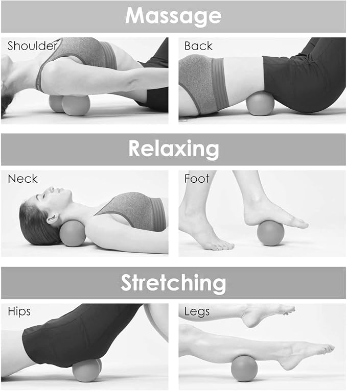 Adjustable Peanut Massage Ball Roller, Double Lacrosse Ball Acupoint Myofascial Release Muscle Knot Relaxer Mobility Trigger Point for Physical Therapy Self Deep Tissue Manual Massager Equipment Tool