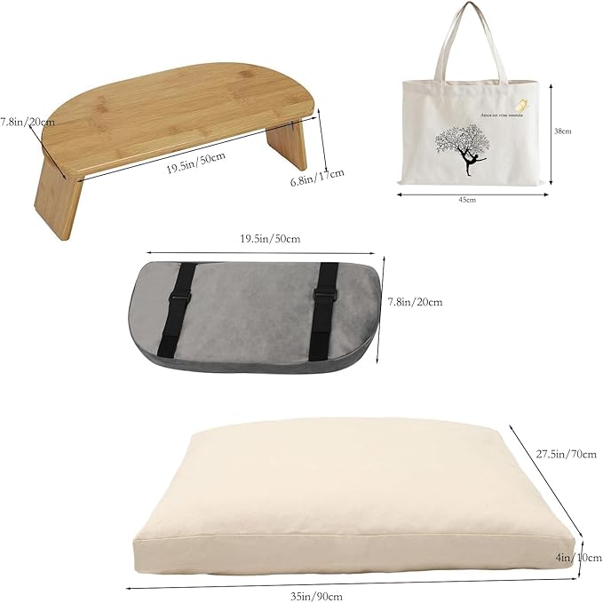 Meditation Bench Basic Kneeling Ergonomic Seat Meditation Stool,Folding Yoga Stool, Sturdy Prayer Bench,Comfortable for Kneeling or Sitting, Dark Grey