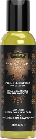 KAMA SUTRA Sex Magnet Pheromone Massage Oil Leather- 2 Fl Oz Bold Leather Scent