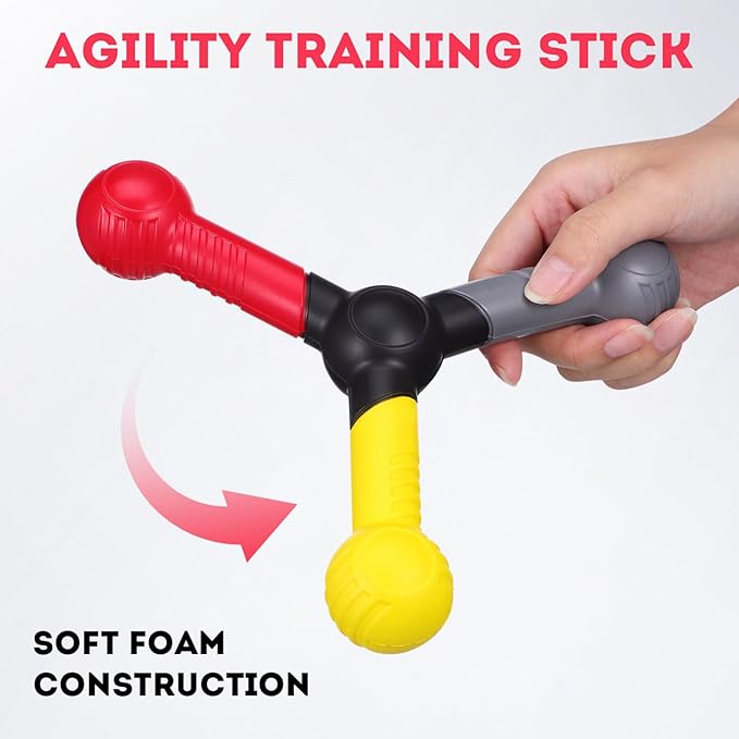 Kisangel Hand Eye Coordination Training Reaction Balls Set with 4 Multi-Color Balls and Speed Agility Tool Portable Sports Equipment for Basketball Football Training 7.87 X 7.87 X 1.57 Inches