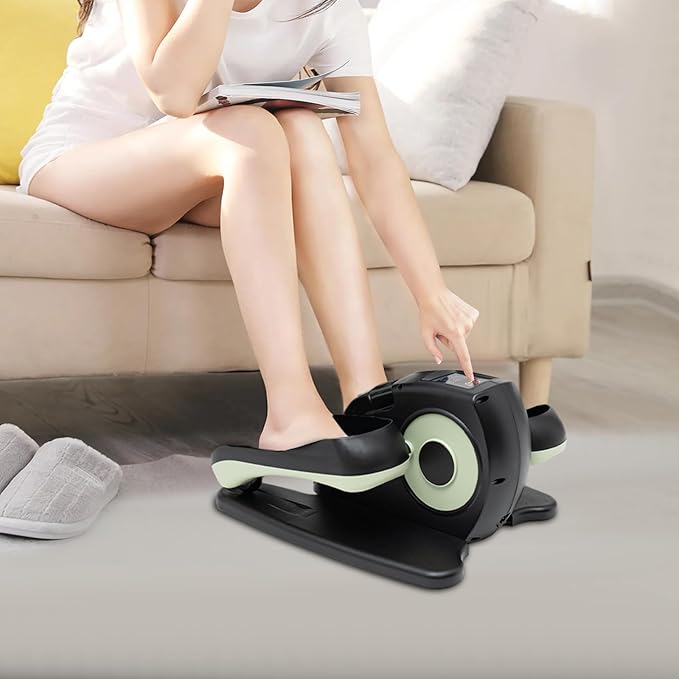 Bitodd Compact Motorized Pedal Rehabilitation Trainer, Floor Standing Rehab Electric Sitting Leg Foot Pedal Exercise Equipment, Portable Trainer for Home Office with Remote Control