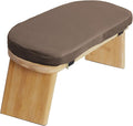 Meditation Bench Foldable & Ergonomic, Kneeling Meditation Stool with 5° Forward Tilt & 400lbs Capacity, Bamboo Meditation Stool with Detachable Velvet Cushion forYoga Prayer (Wood + Coffee)