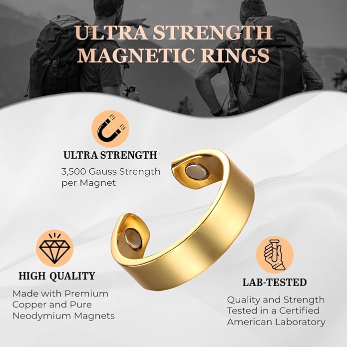 The Original Pure Copper Ultra Strength Magnetic Field Ring for Men & Women | Magnetic Therapy Ring