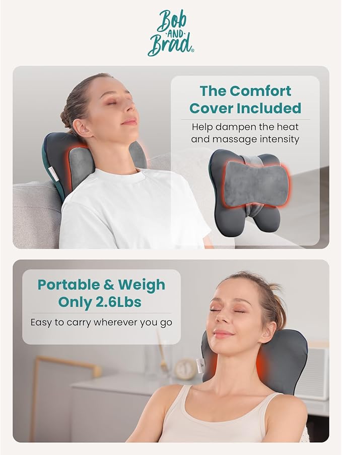 BOB AND BRAD Back Massager with Heat FSA Eligible/HSA Eligible, EZBack Corded Back Massager for Pain Relief Deep Tissue, Shiatsu Back and Neck Massage Pillow, Soothing Full-Body Relief for Women Men
