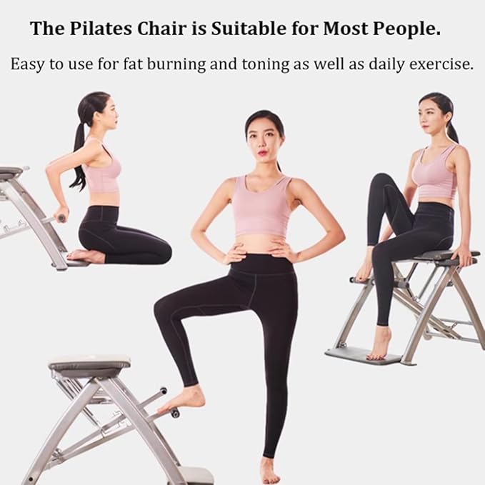 Pilates Chair, Three Resistance Levels, Foldable and Multifunctional Pilates Equipment, Suitable for Home and Gym Workouts.