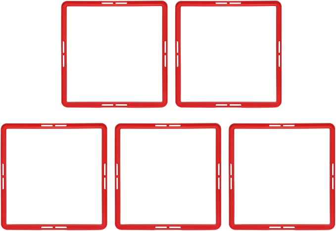 Quadrilateral Agility Rings Speed Rings with Carrying Strap and Clip, 5pcs Portable Agility Hurdles for Agility Footwork Training