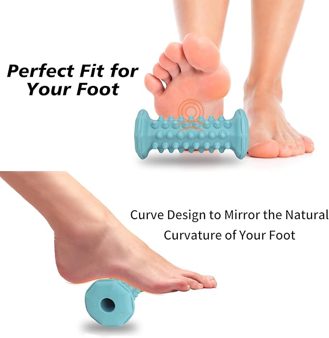 Plantar Fasciitis Relief Blue Set,Foot Roller Massager,Massage Lacrosse Ball,Spiky Ball Therapy Set for Relieve Plantar Fasciitis,Foot Arch and Heel Pain,Deep Tissue Muscle Massage