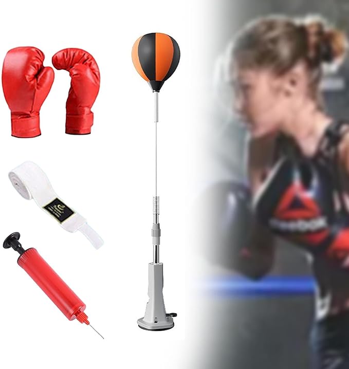 Boxing Reaction Ball Speed Ball Floor Standing with Air Pump MMA Agility Exercise Home Gym Height Adjustable Boxing Equipment