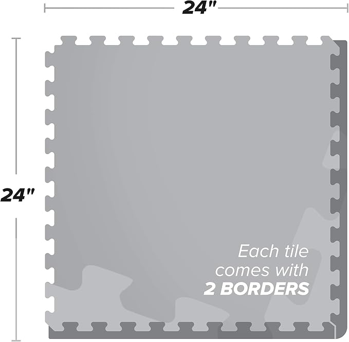 We Sell Mats 3/8" Thick Multipurpose EVA Foam Exercise Floor Mat, Interlocking Tiles, Anti-Fatigue for Home or Gym
