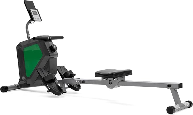 Magnetic Rowing Machine for Home, Quiet Foldable Rower with 8-Level Resistance, LCD Monitor & Tablet Holder, Full-Body Low-Impact Cardio Workout Equipment (SRM2000)