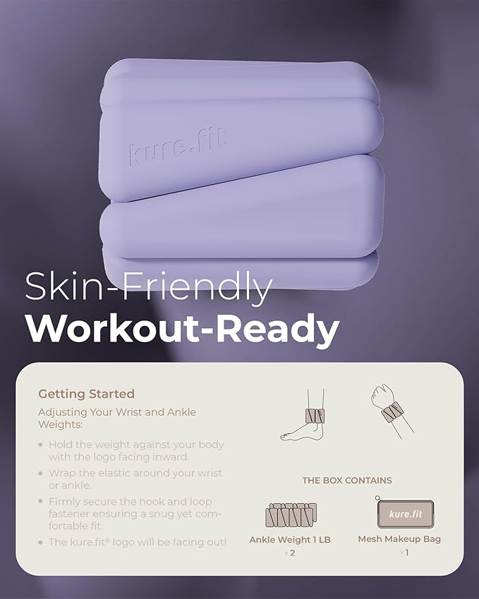 Pilates Weight | Wrist & Ankle Weights for Women | Weighted Bangles | 1LB/ 2LB Each (Set of 2)