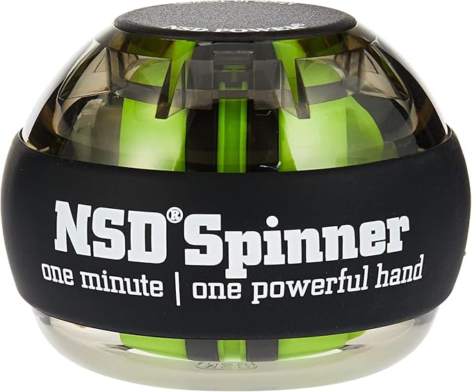 NSD Manual Spring Assisted Start Spinner Gyro Ball – Up to 15,000-18,000 RPM Premium & Durable Hand Strengthener and Wrist Exerciser for Grip Strength Training, Forearm Workout, and Pain Relief
