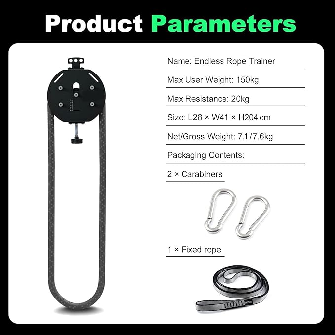 Endless Rope Trainer Machine for Home Gym - Professional Grade, 100K Tested Durability, 20kg Max Resistance. Achieve A Superior HIIT and Strength Training Session