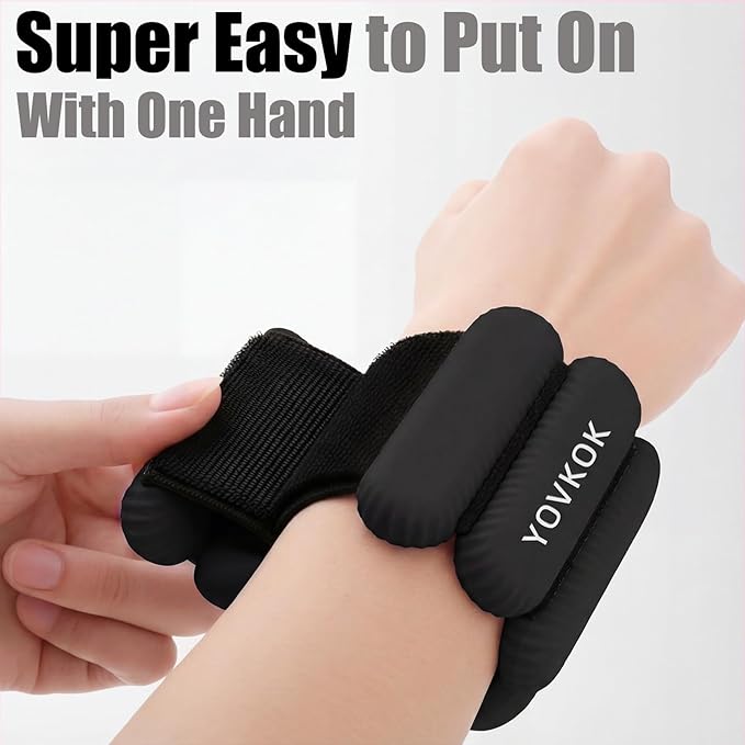 Wrist Weights, Silicone Adjustable Ankle Weights for Women Men - Strengthen Arms and Legs Ideal for for Home Gym Workout, Running, Yoga, Pilates, Barre, Exercise, Strength Training