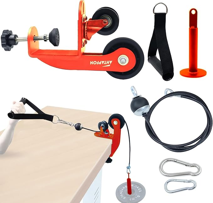 AHTAPFON Arm Wrestling Training Equipment, Arm Wrestling Training Table Pulley Cable System, Fitness Wrist & Forearm Strengtheners for Adults Professional and Biceps Training