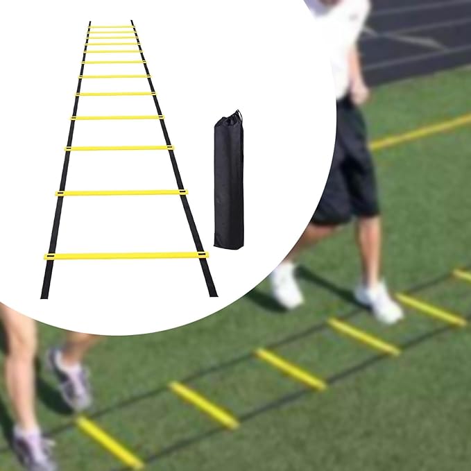 Agility Ladder Speed Ladder Fitness Feet Training Multifunction with Storage Bag Rugby Outdoor Sports Instant Set up Foldable