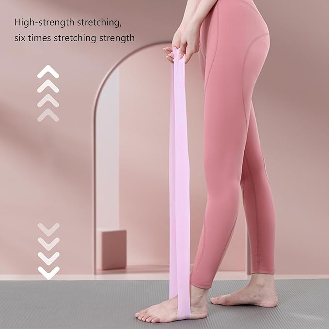 Exercise Strap for Pilates High Elastic Silicones Band Printed Movement Guide Wide Multiple Color Strength Option Printed Exe