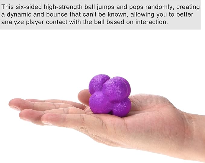 PATIKIL Bounce Reaction Balls Coordination Training Ball Agility Trainer TPR High Difficulty, for Speed Reflex, Pink