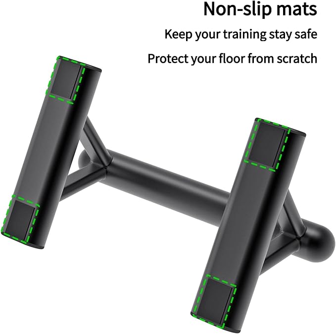 SELEWARE Wood push up bars Parallettes bars Anti-slip Handstand Bars for Calisthenics, Fitness, Floor workouts Solid Wood with Sturdy Metal Bracket, Support 600 lbs
