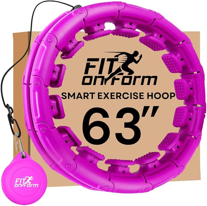 FIT ON FORM Infinity Weighted Hula Hoop for Adults Weight Loss, Smart Exercise Hola Circle Hoop for Women Abs Workout