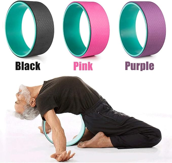 Yoga Fitness Wheel & 2 pcs Blocks & 1 pcs Yoga Strap Combo Value Pack-Black