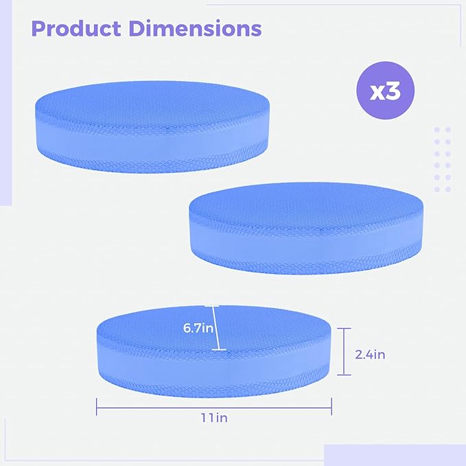 3PCS Foam Balance Pad, Cushion for Physical Therapy and Rehabilitation, Trainer Foam for Exercise, Workouts, Yoga, Pilates, Balance Training Pads