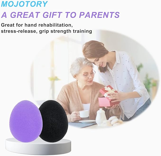 Stress Balls for Adults, Hand Exersicers for Strength, Squeeze Balls for Hand Therapy, Hand Exersice Balls for Hand, Finger and Wrist Training with Carrying Bag