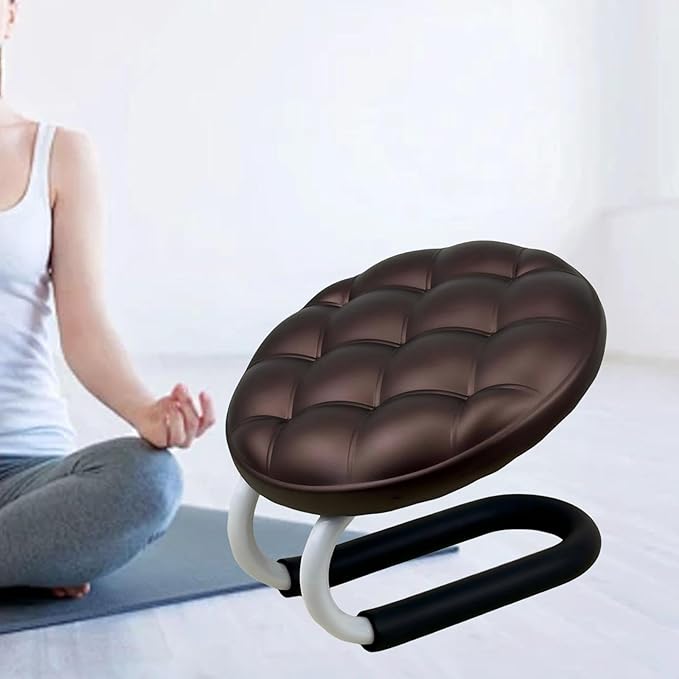 Kneeling Meditation Stool, Seat Ergonomic Chair Comfortable Meditation Bench Prayer Bench for Studio Praying Kneeler Adults, Brown