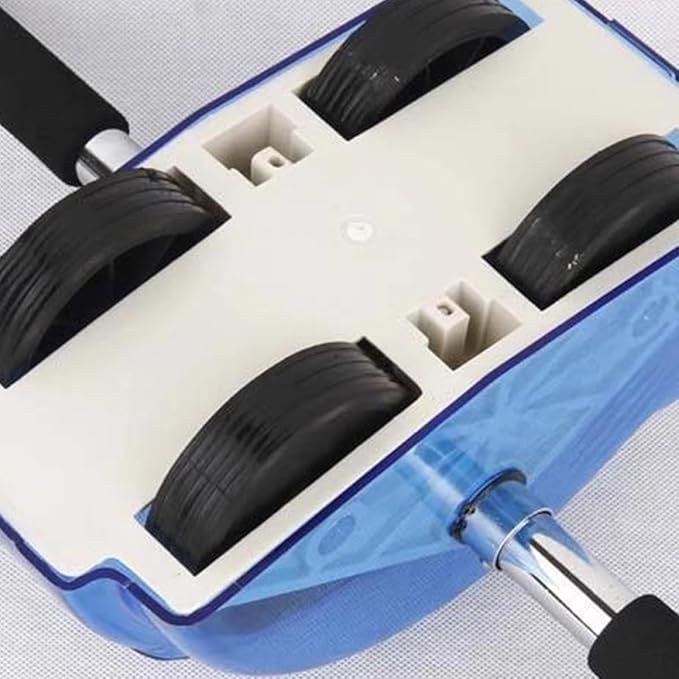 VALICLUD Four-wheeled Ab Roller with Mechanical Gear, Blue Abdominal Exercise Wheel for Home Fitness, Muscle Strength Training Equipment for Core Workout and Physical Training