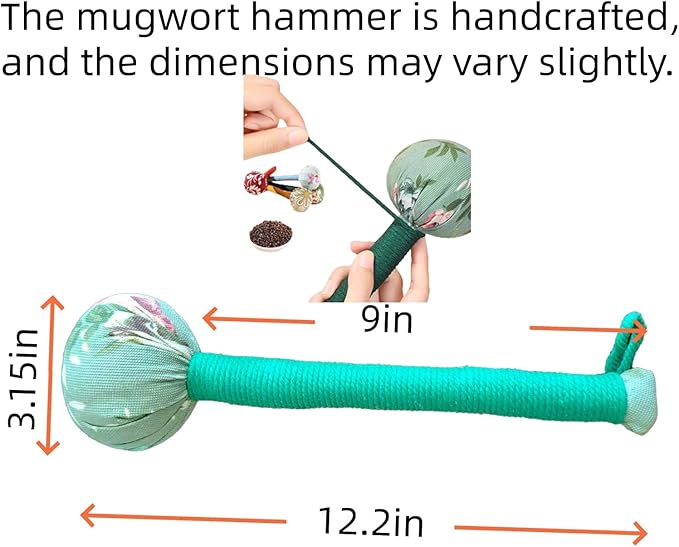 Traditional Moxa Stick Massager - Handheld Mugwort Massage Hammer for Pain Relief, Muscle Relaxation, Acupressure - Ergonomic Grip with US Design Patent
