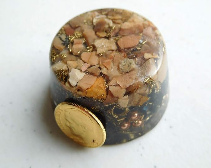 Dendritic Jasper Orgone Generator Energy Accumulator 7.83Hz/432Hz/528Hz/Advance Harmonics Many Beautiful Ingredients! (Dendritic Jasper)