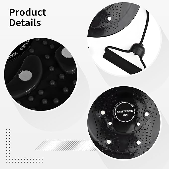 Waist Twisting Disc for Home Exercise, Waist Whisper Ab Twister Board, 9.8 x 9.8 x 1.4 in, Effortless Slimming, Supports 220 lbs Plastic Material