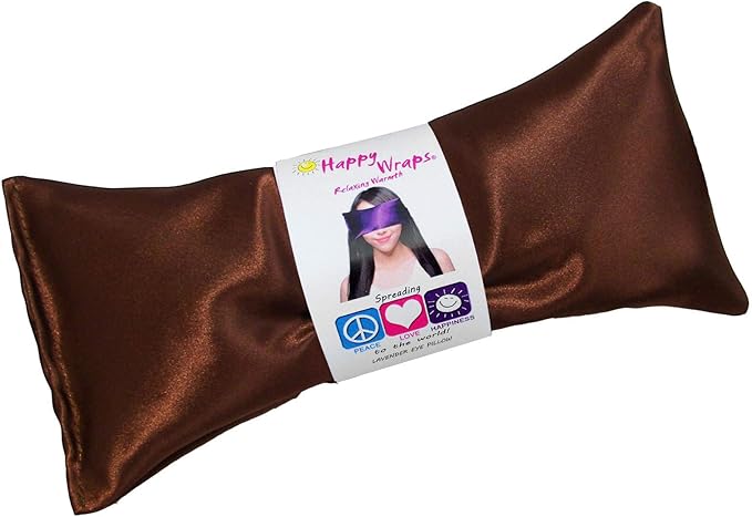 Lavender Eye Pillow - Hot Cold Weighted Eye Pillows for Relaxation, Sleep, Stress, Migraine Relief, Yoga - Aromatherapy Gifts for Women, Birthday, Teachers, Made in USA by Happy Wraps - Copper