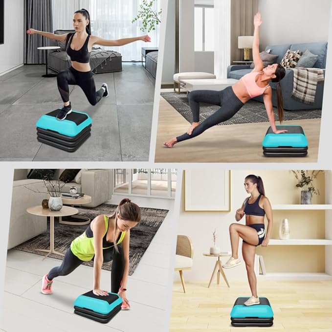 Adjustable Height Step Platform for Aerobics and Fitness Training with Non-Slip Surface